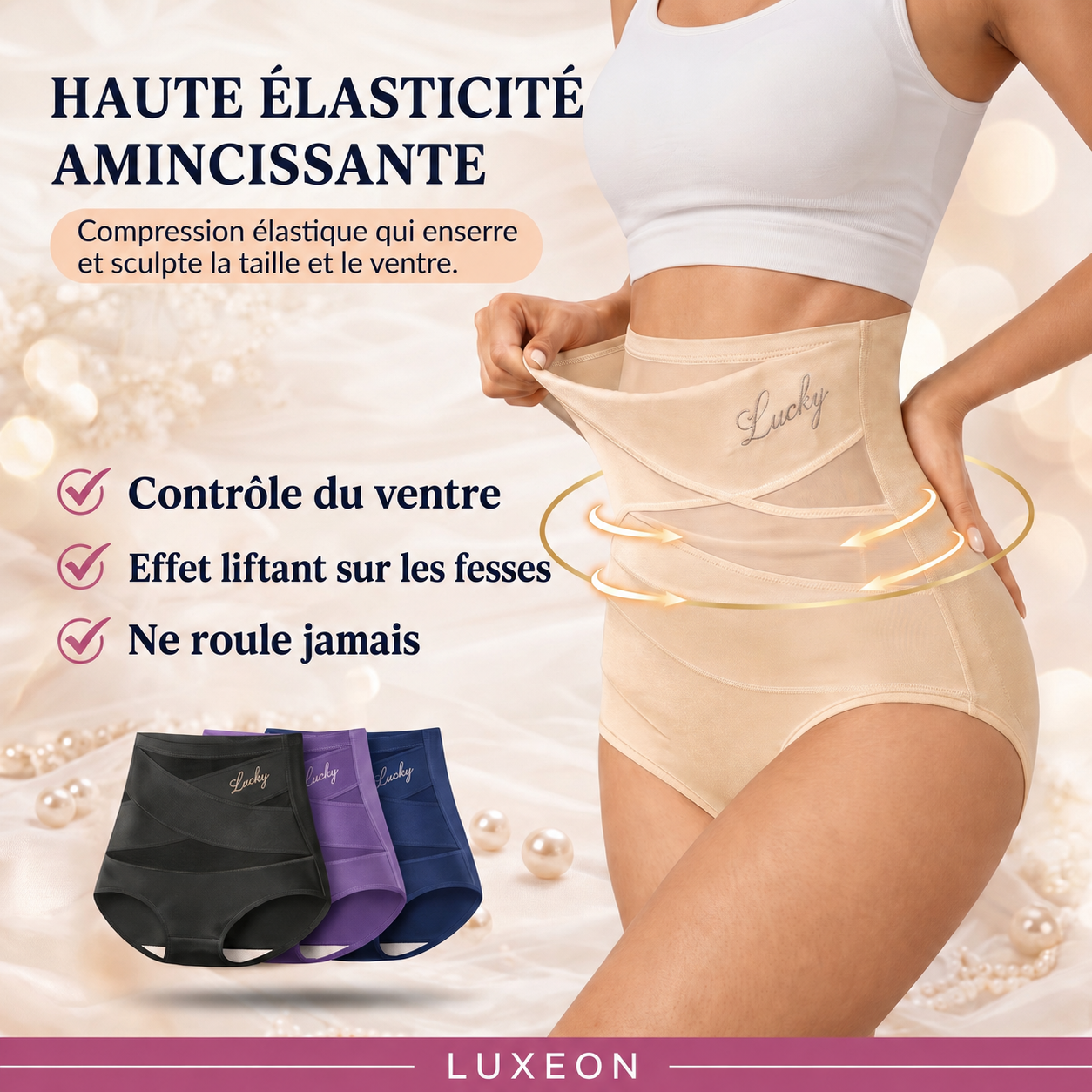 Culotte gainante taille haute — Contrôle du ventre sans coutures