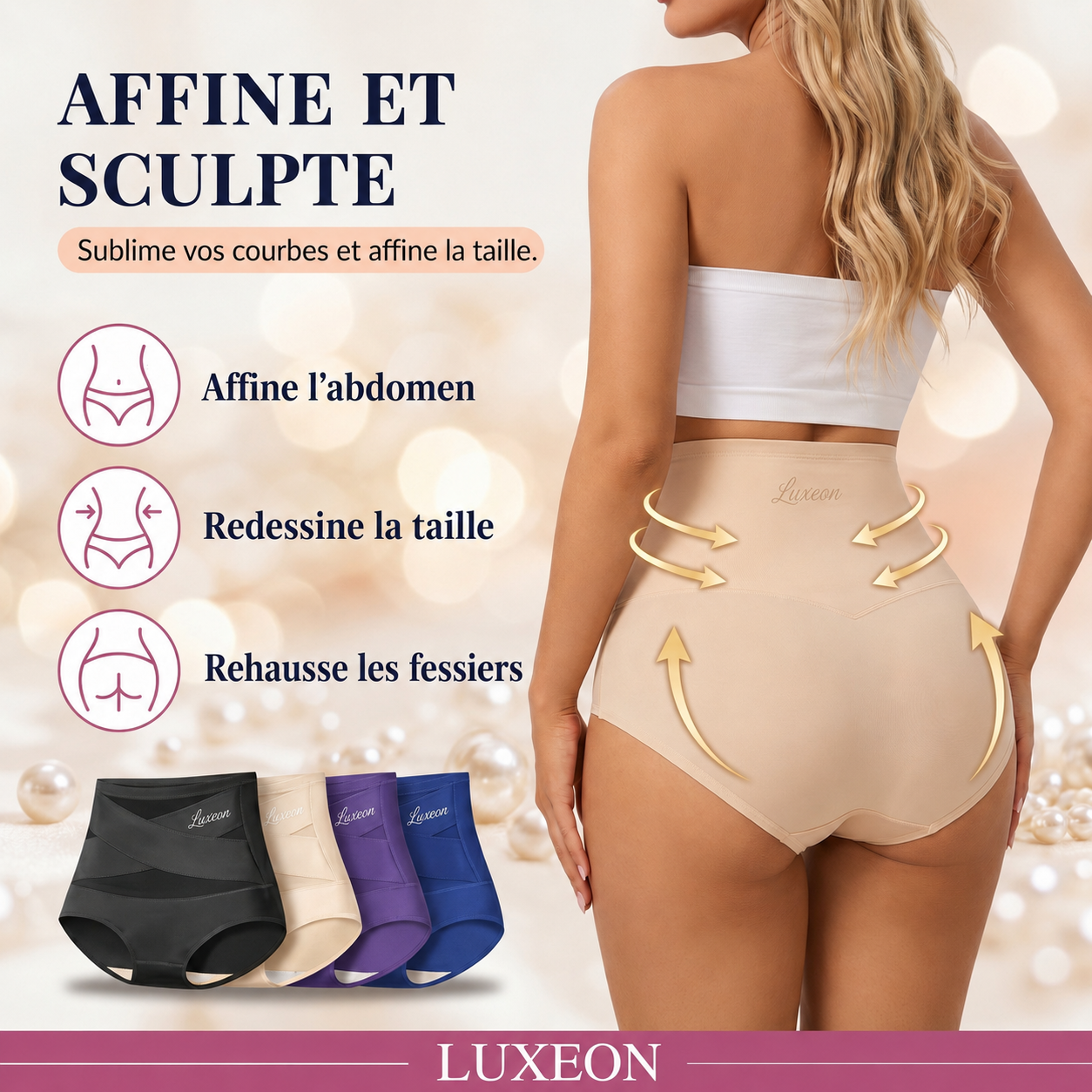 Culotte gainante taille haute — Contrôle du ventre sans coutures