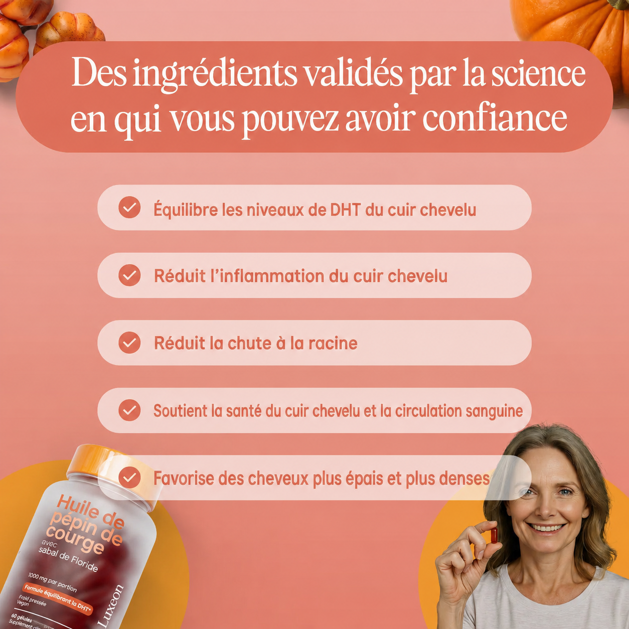 Gélules d’huile de graines de courge