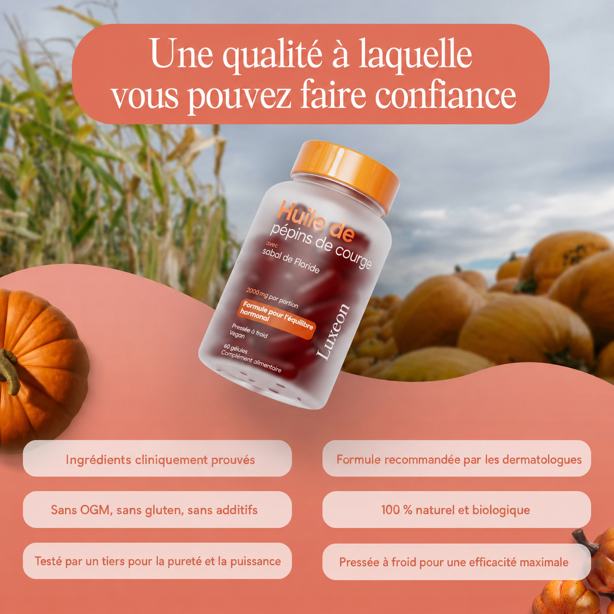 Gélules d’huile de graines de courge